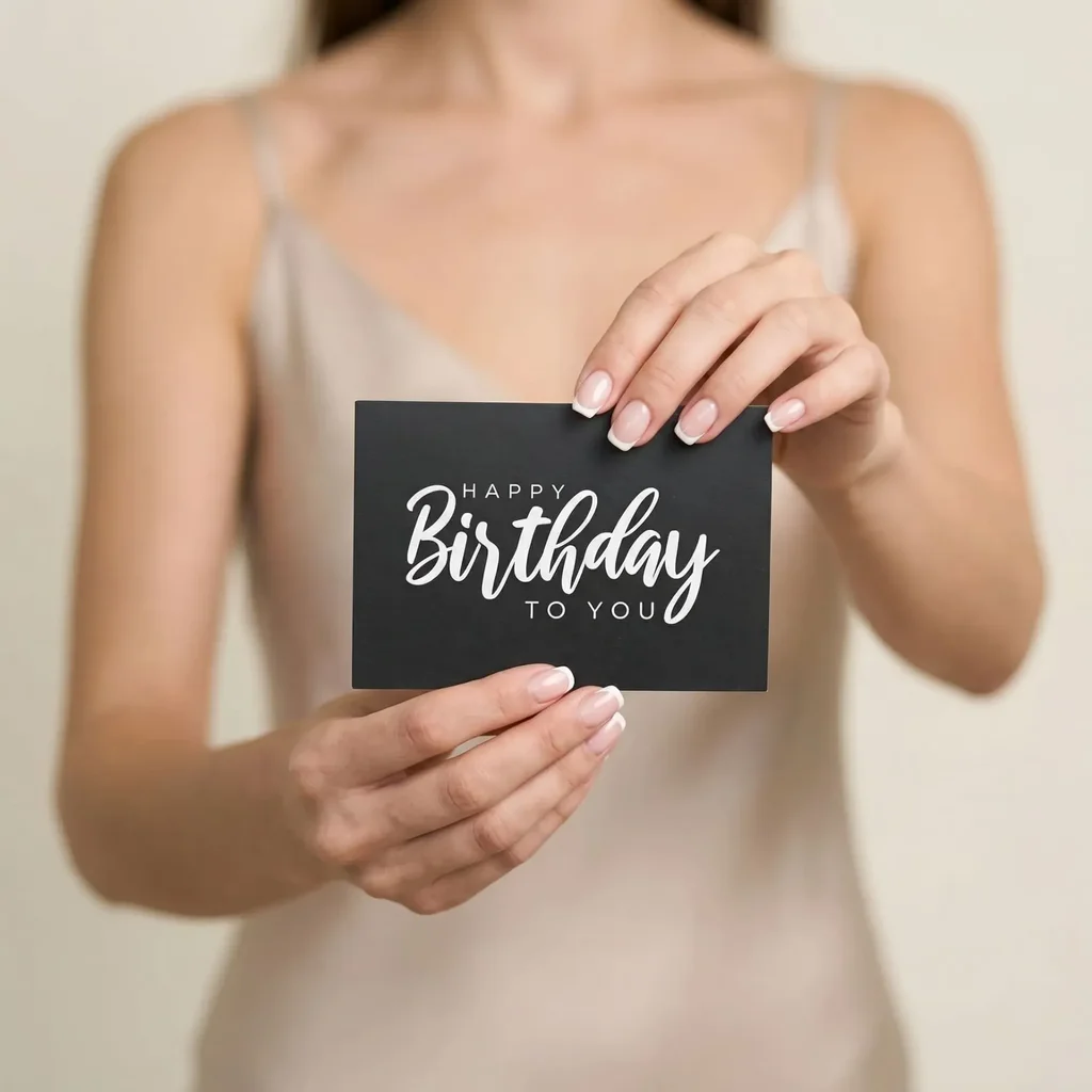 Листівка "Happy Birthday to you" чорна